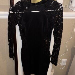 BCX Black Long Sleeve Lace Dress